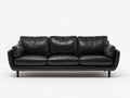 Divani a 3 posti - similpelle-metallo - 222x88x76 cm - nero - moderno