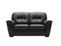 Divano a due posti - similpelle-legno - 164x88x84 cm - nero - classico