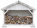 Portalegna - legno - 218x88x198 cm - bianco - rustico