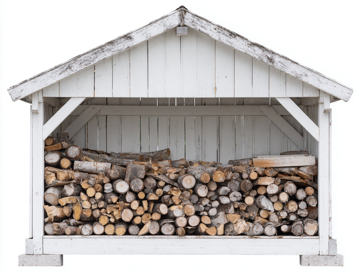 Portalegna - legno - 218x88x198 cm - bianco - rustico