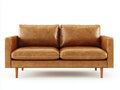 Divano a due posti - similpelle-legno - 176x86x79 cm - marrone cognac - moderno
