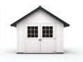 Casetta da giardino - legno-vetro-metallo - 286x208x234 cm - bianco-nero - nordico moderno