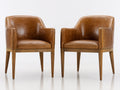 Poltrone-pelle sintetica-legno-150x73x86 cm-marrone miele-design elegante