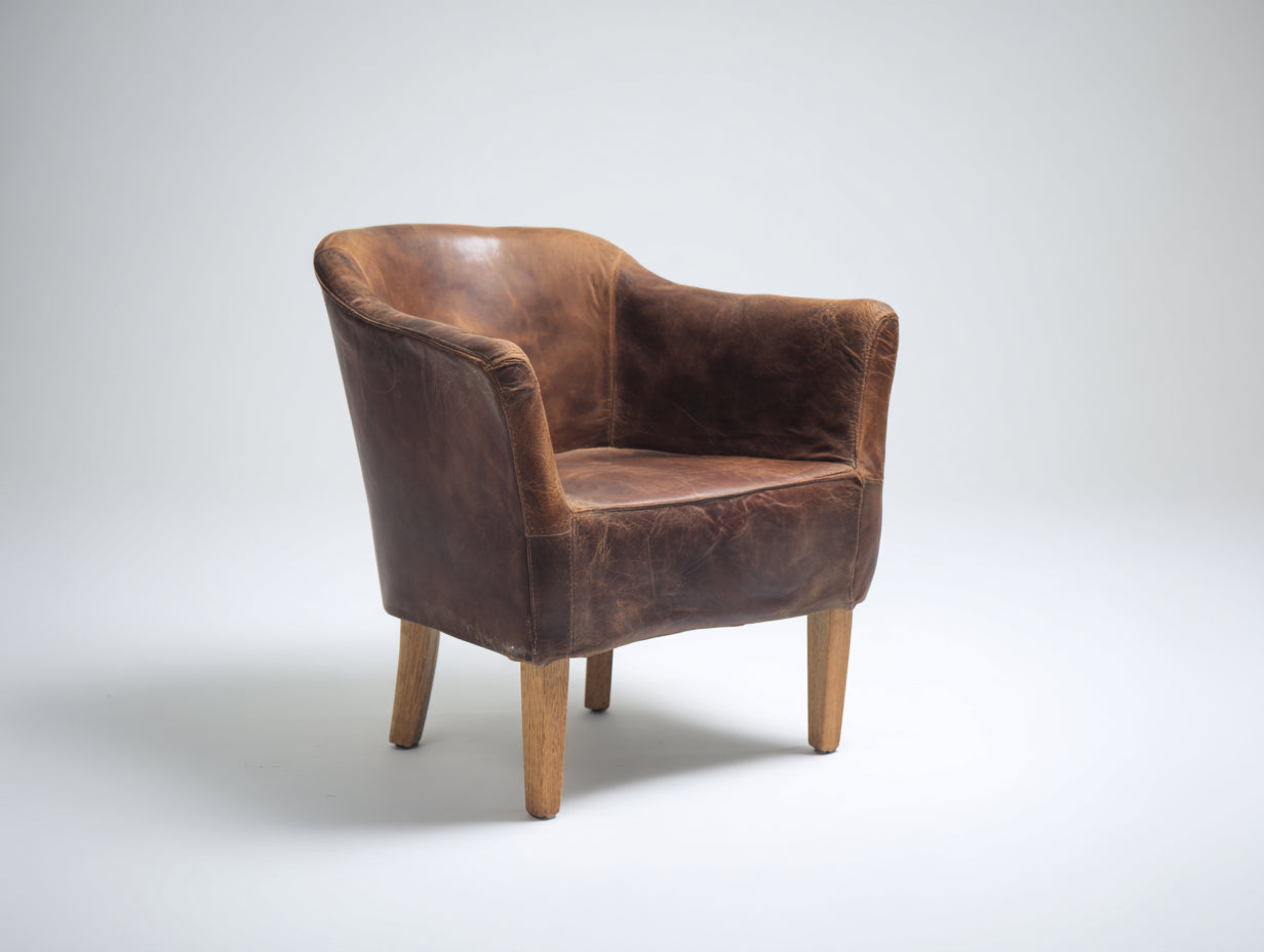 Poltrona-pelle sintetica-legno-71x69x78 cm-marrone espresso-design compatto