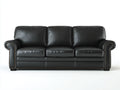 Divani a 3 posti - similpelle-legno-metallo - 225x91x81 cm - nero - classico