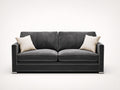 Divano a due posti - tessuto-metallo - 170x86x78 cm - grigio scuro - moderno