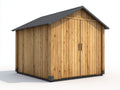 Casetta da giardino - legno-metallo-cemento - 336x248x242 cm - marrone chiaro-grigio scuro-grigio - rustico moderno