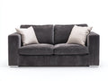 Divano a due posti - tessuto-metallo - 172x88x78 cm - grigio scuro - moderno