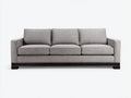 Divani a 3 posti - tessuto-legno - 220x87x76 cm - grigio - contemporaneo