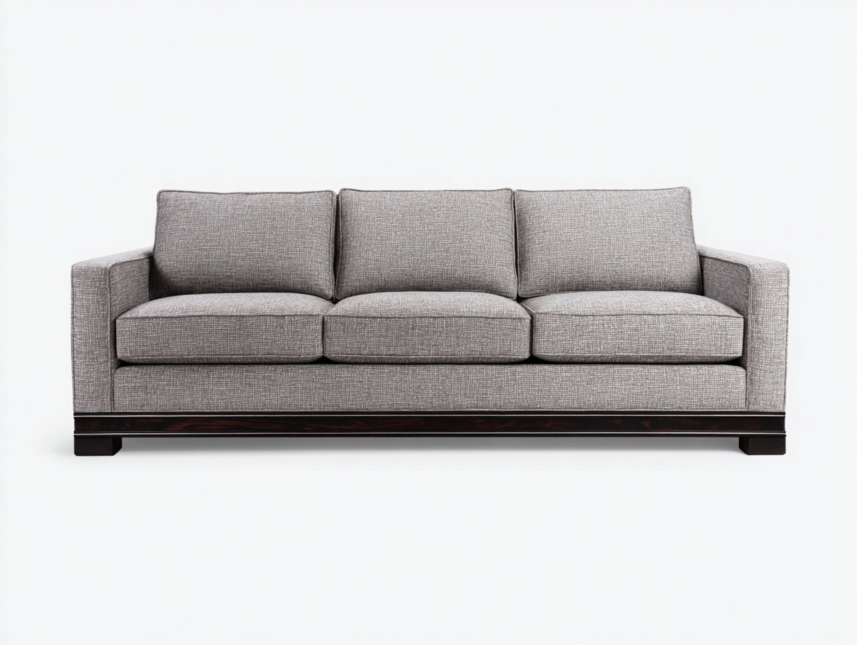Divani a 3 posti - tessuto-legno - 220x87x76 cm - grigio - contemporaneo