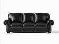 Divani a 3 posti - similpelle-legno - 226x90x82 cm - nero - classico