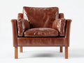 Poltrona-pelle sintetica-legno-89x80x86 cm-marrone lucido-design classico