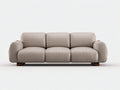 Divani a 3 posti - similpelle-legno - 216x92x78 cm - grigio beige - moderno